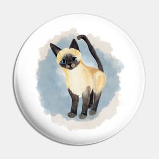 Saucy Siamese Kitten in blue Pin