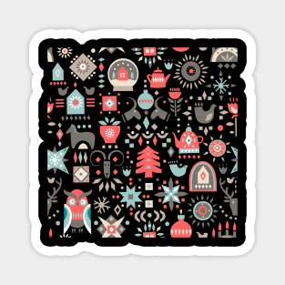 Slavic Folk Pattern Christmas Magnet