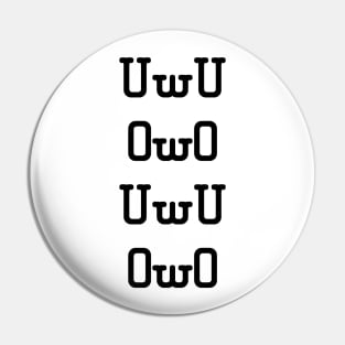 UwU OwO (black) Pin