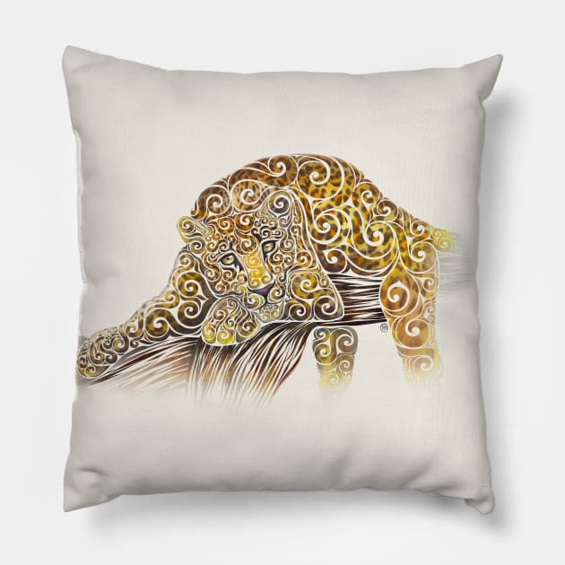 Swirly Leopard Pillow by VectorInk