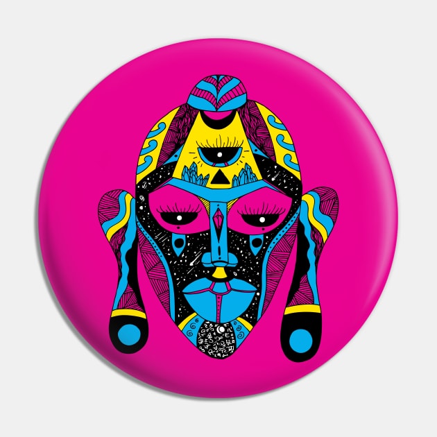 CMYK African Mask 7 Pin by kenallouis