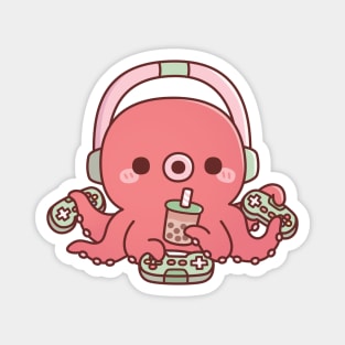 Cute Octopus Gamer Multiplayer Mode Magnet