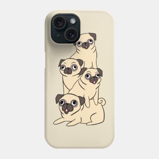 Cute pug pile Phone Case