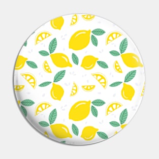 Cute Lemon Pattern - White Pin