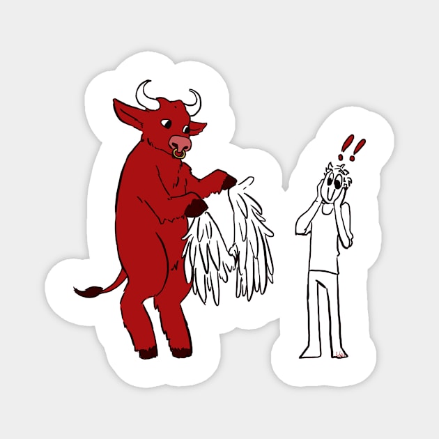 Crimson Bovine Magnet by KittieMitties