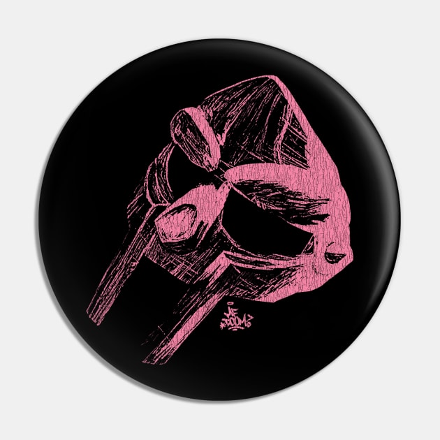 MF Doom Mask Pink Pin by Hoki Tross Creative