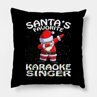 Santas Favorite Karaoke Singer Christmas Pillow