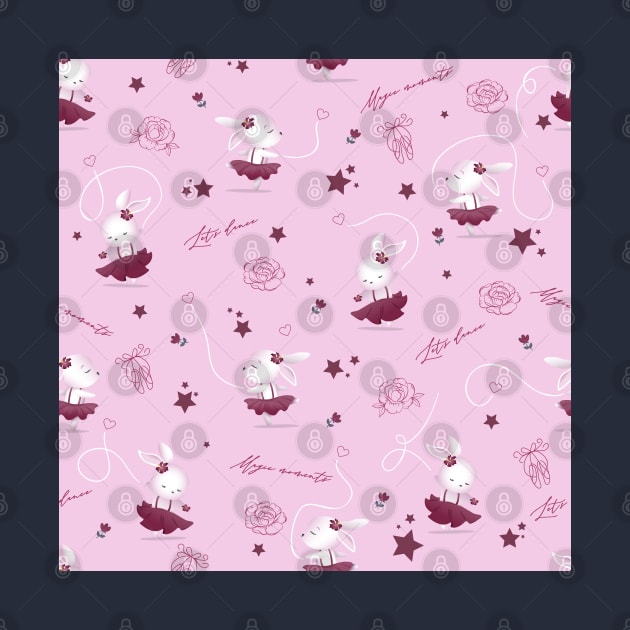 Magic moments with cute bunnies light pink by Arch4Design