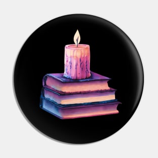 Whimsical pastel books and candle halloween. Pastelloween. Pin