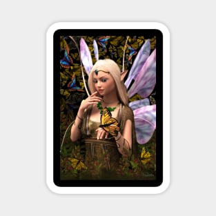 Fairy princess and butterfly fantasy artwork Magnet