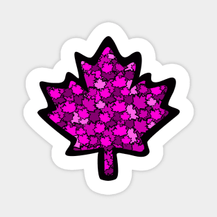 Canadian Maple Leaf -  Falling Fuchsia Magnet