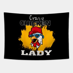 Crazy Chicken Lady Chicken Tapestry