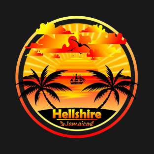 Hellshire Beach Jamaica, Palm Trees Sunset Summer T-Shirt