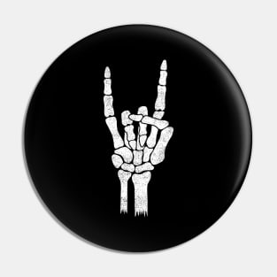 Skeleton Hand Rock Metal Sign Pin