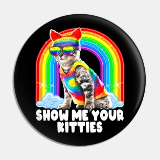 Show Me Your Cat Hippie LGBT Pride Pin