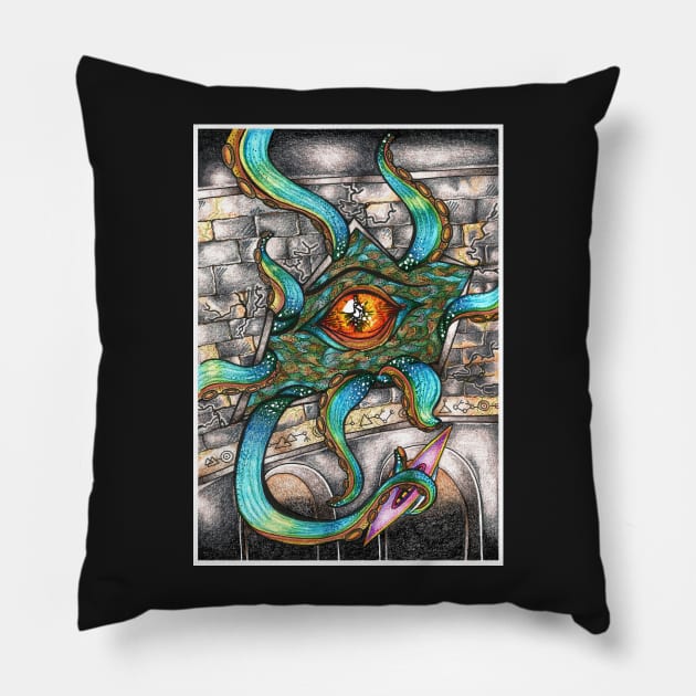 Space Octopus Pillow by lightburstmedia