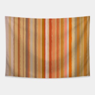 Autumnal earth tones vertical textured stripes Tapestry