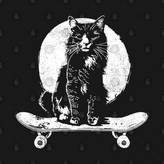 Retro Vintage Pet Animal Skateboard Cat by MManoban