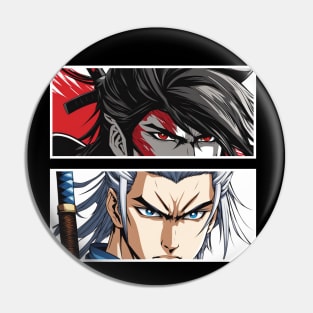 Red vs Blue Anime Angry Eyes Pin