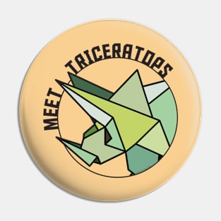 Meet Origami Triceratops Pin