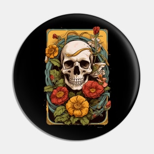 Elegant Floral Skull Art: Trending & Unique Boho Design Pin