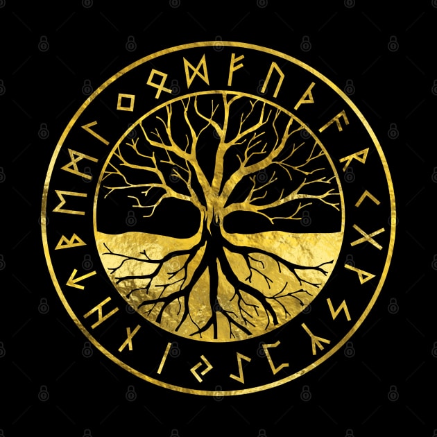 Tree of life  -Yggdrasil and  Runes alphabet by Nartissima