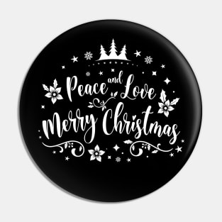 Peace and love Merry Christmas, Pin