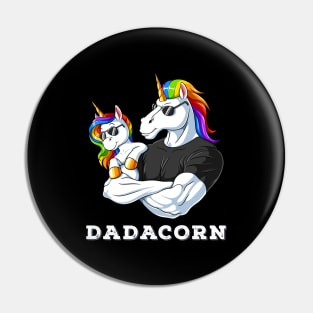 Dadacorn Unicorn Dad and Baby Girl Father's Day Papa Daughter Pin