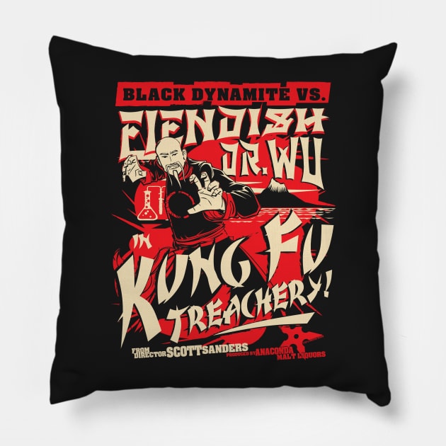 Black Dynamite vs. Fiendish Dr. Wu Pillow by PistolPete315