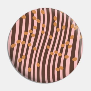 Wavy Stripes, Dots - Brown and Blush Pin