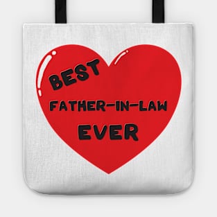 Best father in law ever heart doodle hand drawn design Tote