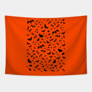 HAPPY Halloween Black Bats Tapestry