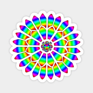 Rainbow Stained Glass Flower Mandala Window Magnet