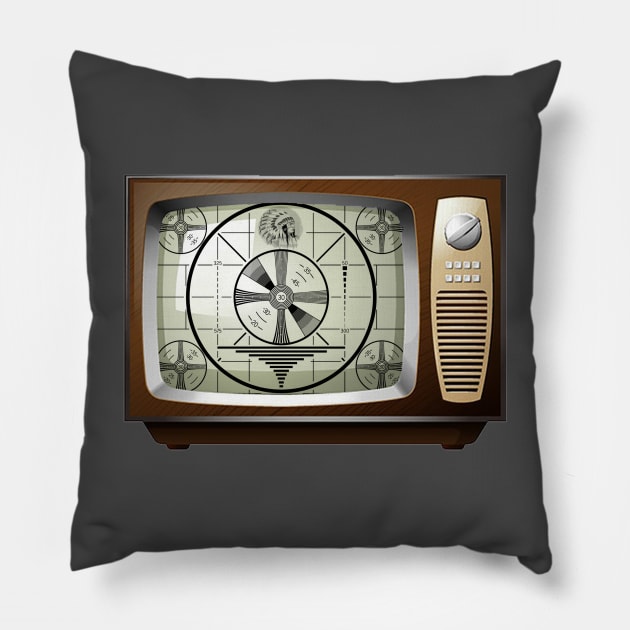 Retro TV test Signal vintage Pillow by DavidLoblaw