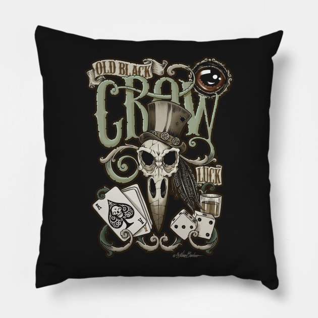 Old Black Crow Pillow by nanobarbero