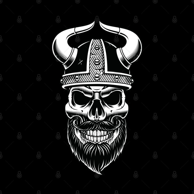 Viking pirate with black helmet by oceanys