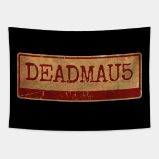 Deadmau5 - siple text gold  retro, vintage Tapestry