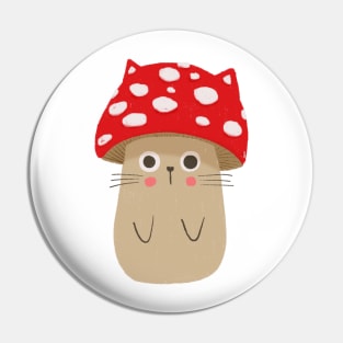 Mushroom Cat Pin