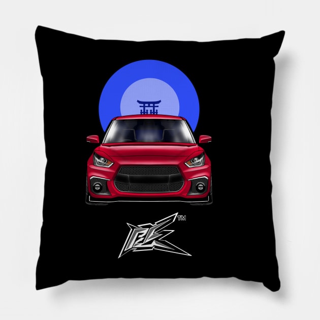 maruti suzuki swift red Pillow by naquash