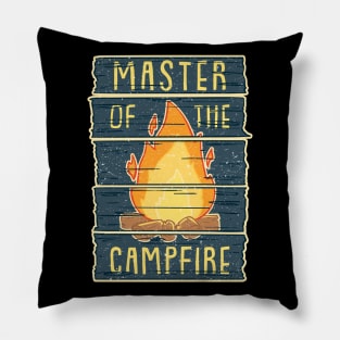 Master of the Campfire - Funny Vintage Camping Gift Pillow