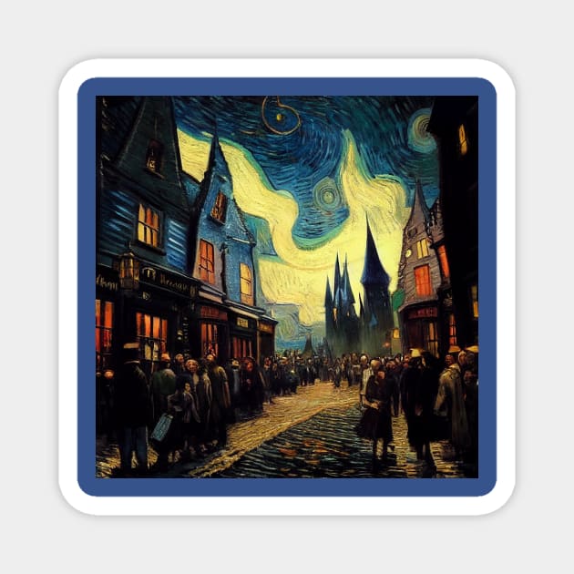 Starry Night in Diagon Alley Magnet by Grassroots Green