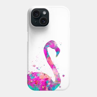 Flamingo Watercolor Portrait Phone Case