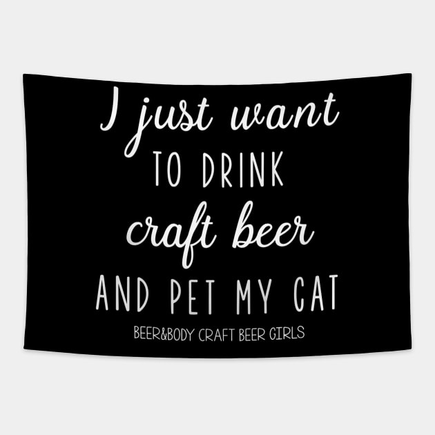 I just want to drink craft beer and pet my cat Tapestry by JensAllison