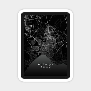 Antalya Turkey City Map dark Magnet