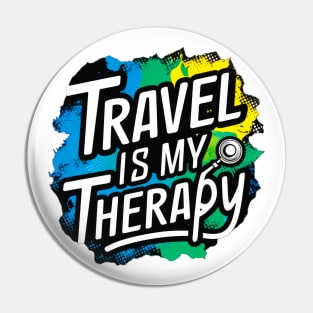 "Travel is My Therapy" Vibrant Color Splash Sticke Pin
