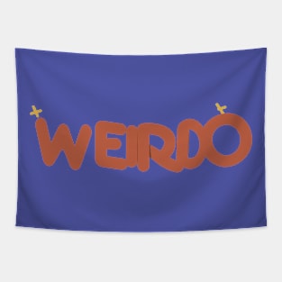 Weirdo - Minimalist Typography in Orange Tapestry