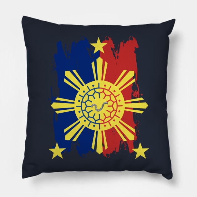 Philippine Flag / 3 Stars & Sun / Baybayin - YA Pillow by Pirma Pinas