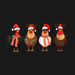 Chicken Christmas Lights Matching Family Xmas Gift T-Shirt