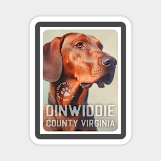 Coonhound Red with Dinwiddie county Virginia Heritage Magnet