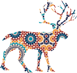 Deer Silhouette with Pattern Magnet